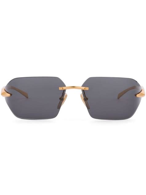 prada sunglasses with yellow lenses|Prada rimless sunglasses.